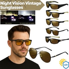 Night Driving Glasses HD Anti Glare Vision Polarized Yellow Lens Tinted Unisex