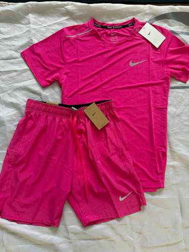 Nike pink miler short - short, sleeve