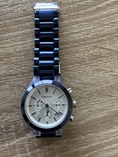 DKNY METALLIC BLUE ALUMINIUM STRAP CHRONOGRAPH WATCH - NY8265