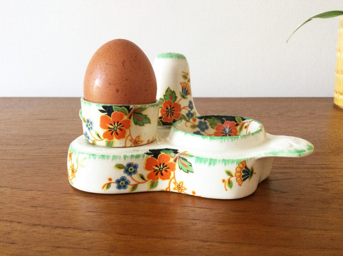 Vintage floral art deco egg - vintage,