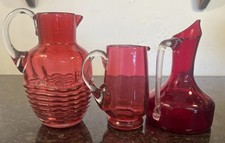 Vintage Cranberry Glass Jugs