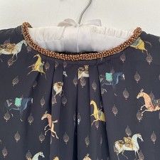 Avoca Anthology/PLUMO £115 Size 1 (UK 6/8) Arabian Horses Circus Blouse/Black