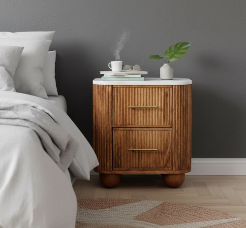 Aurora marble top bedside - marble,
