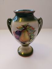  Staffordshire Mayfair Green And Fruit Vase, Romantic Style VGC
