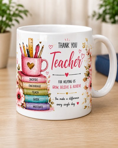 Personalised teacher mug thank - personalised,