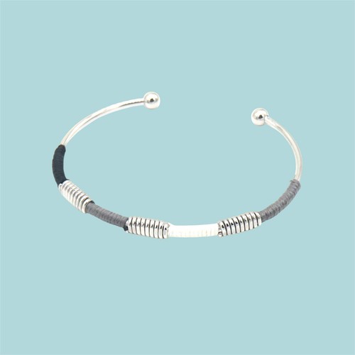 Silver torque bangle - silver,