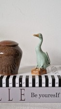 Delightful ceramic Single antique chinese Celadon Duck Green 12cm Tall