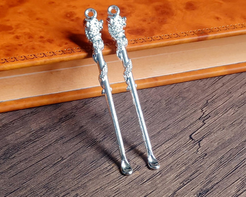 2pc mini spoon silver - silver, dragon