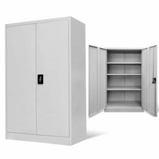 Grey metal storage cabinet - metal,