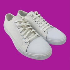 HUGO BOSS Zero Canvas Trainers, 50422249, Textured Canvas Uppers, Cream, UK 7