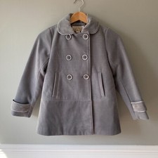 Girls Kids Michael Kors Coat MK Jacket Grey Velvet Age 7 - 8 Button up Collar
