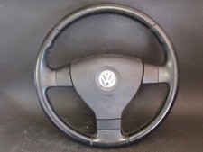 VW POLO MK4 9N (02-09) 3 SPOKE LEATHER STEERING WHEEL & ARIBAG 6Q0419091