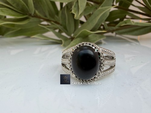 Natural black onyx gemstone - black,
