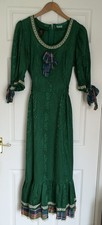 Adult Fancy Dress Period Costume Dress Size XL Green With Matching Bonnet