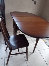 Jaycee Beautiful Drop-leaf Dining Table Excellent + 4 Chairs (3damaged) Vintage