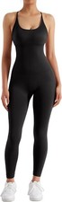 Sleeveless Jumpsuit for Women Sexy Backless Yoga Unitard All in One Jumpsuit Med