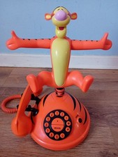 Vintage Disney Tigger Telephone Corded Collectible Orange Black 