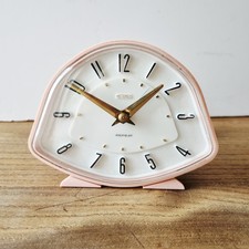 Vintage Metamec Electric Alarm Clock Pink Bakelite Retro Bedroom MCM 50's 