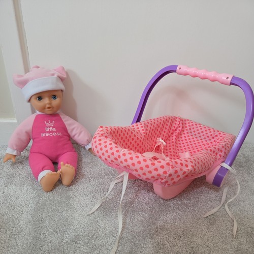 Baby doll with car seat - doll,
