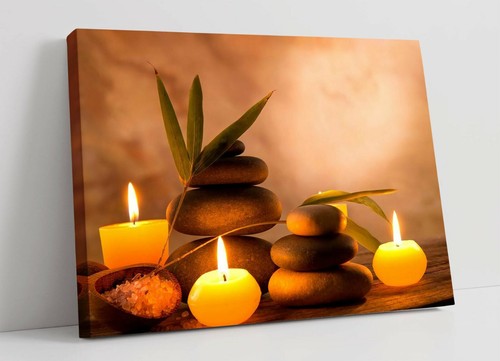 Zen stone stacks candles - stone,