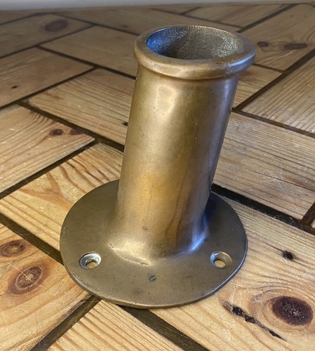 Antique solid brass flag pole - flag,