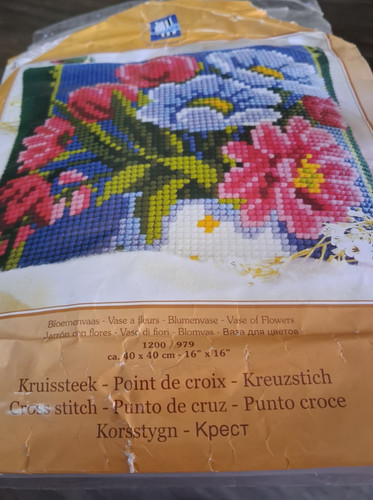 Cross stitch kit vase of - cross, kit---vase