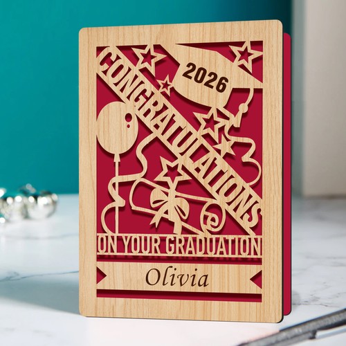 Personalised wooden graduation - wooden,