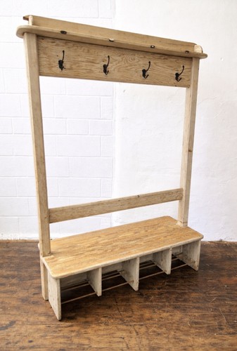Industrial pine coat rack - industrial,