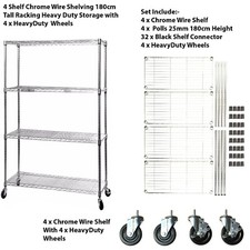 Chrome 4 Tier Wire Shelving
