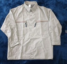 OXBOW MENS BUTTON UP SOFTSHELL BEIGE JACKET WINDBREAKER SIZE M New with flaws