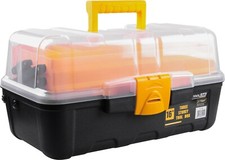 16" Large Plastic Tool DIY Craft Box Chest Cantilever Storage Box 3 storey trays