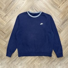 Nike Club Pullover Crew Neck Navy Blue Sweatshirt Men’s M
