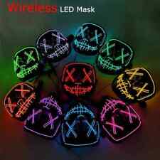  Halloween LED Purge EL Wire Masks Scary Light Up Creepy Night Party Masks uk