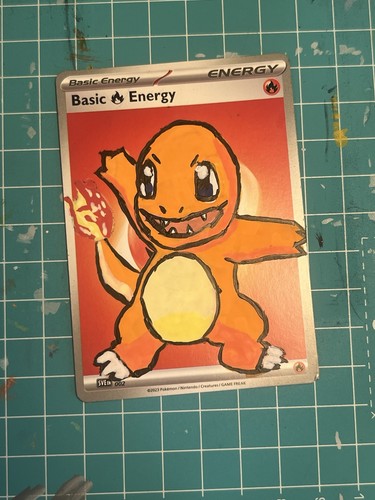 Hand painted charmander - hand,