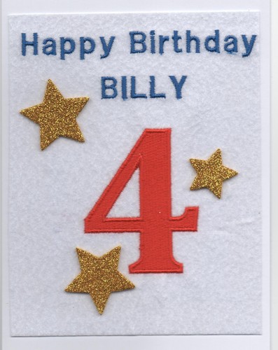 Hand made embroidered birthday - hand,