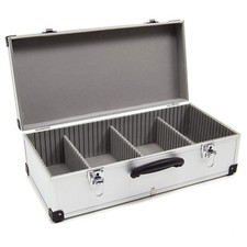 80CD Aluminium CD DVD Storage Case Metal DJ Lockable Flight Heavy Duty Wolf