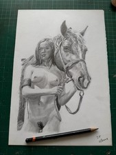 A4 Original Drawing Of Nude