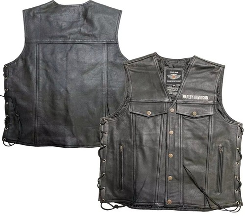 Harley davidson vest black cow - davidson,