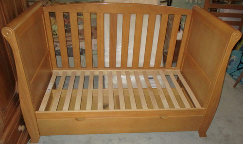Wooden cot cotbed baby sleigh - cot,