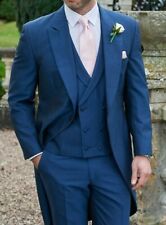 I12 Mens Torre Royal Blue Slim Fit Tailcoat Wedding Evening Formal Suit Jacket