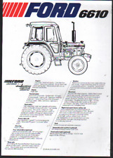 1981 FORD "6610" Series 10 Tractor Specification Brochure Leaflet