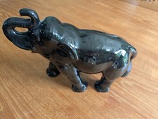 Sylvac 18cm large black elephant. Original label no770 Excellent. 1960s Free P&P