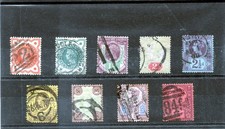 GB QV 1887 jubilee various vals (9) btw SG 187 & 213 good used, cat £??
