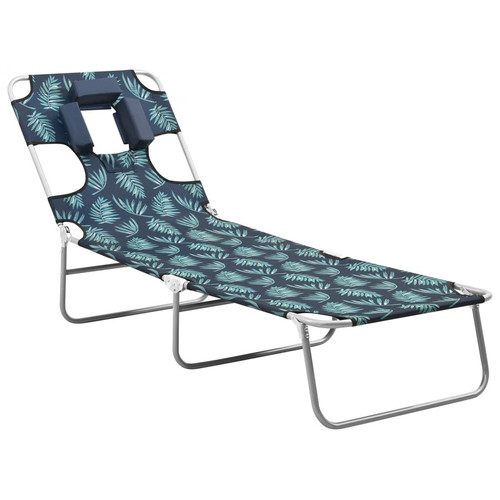 Folding sun lounger with head - with,