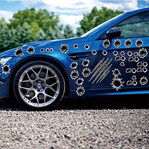 Bullet hole decal fake gun - 3d,