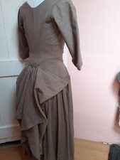 Vintage period welsh costume dress victorian betgwn  wool 