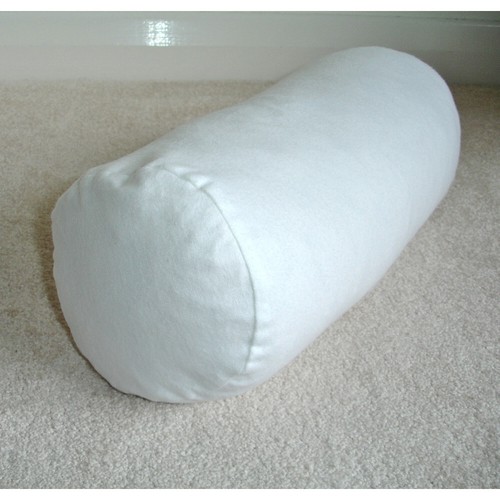 White bolster cushion cover - white,