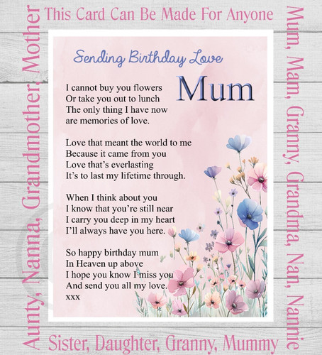 Mum birthday memorial - birthday,