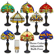 Tiffany Style Table Lamp Stained Glass Handcrafted Art Desk Light Bedside Lamps
