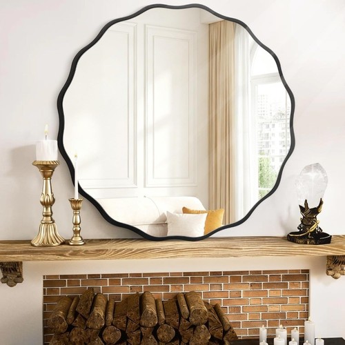 Round wavy mirrors for wall - round,